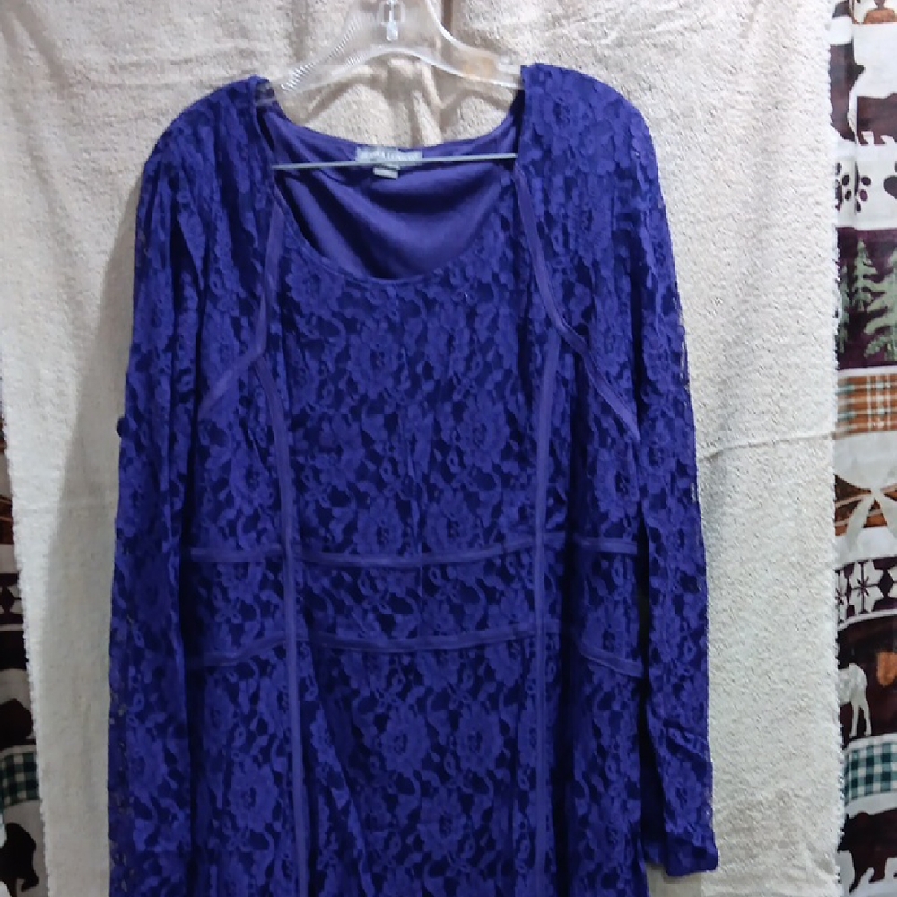 Jessica London Purple Lace Midi Dress